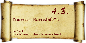 Andresz Barnabás névjegykártya